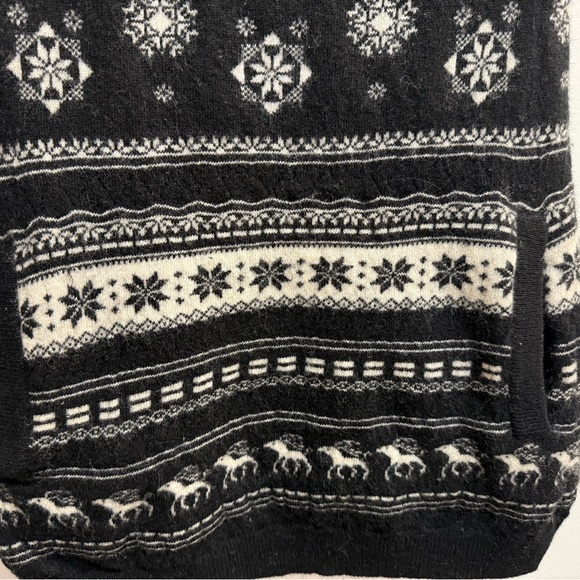 Sweater short dress/sweater winter pattern w/pockets black/white sz XS $25 - Picture 8 of 8